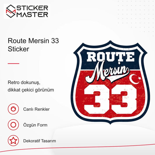 Vespa Uyumlu ROUP45 Route Mersin 33 Sticker VSP1502 retro tasarım ve kullanım özellikleri - Sticker Master