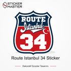 Vespa Uyumlu Route İstanbul 34 Sticker
