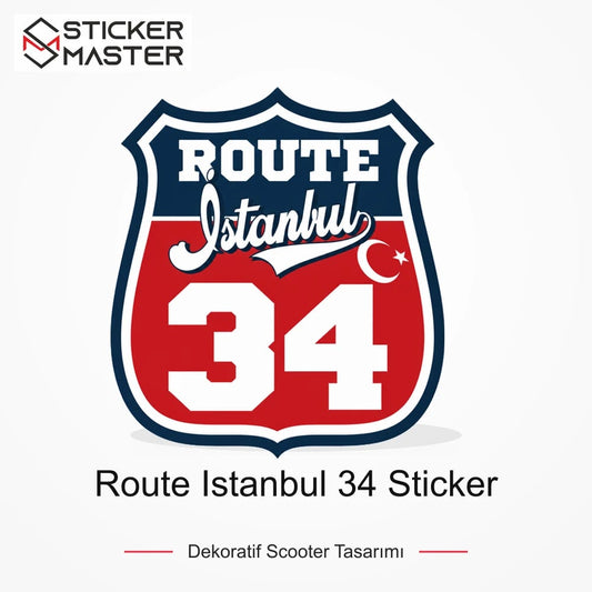 Vespa Uyumlu ROUP46 Route Istanbul 34 Sticker VSP1503 ana ürün görseli - Sticker Master