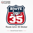 Vespa Uyumlu Route İzmir 35 Sticker