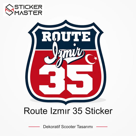 Vespa Uyumlu ROUP47 Route Izmır 35 Sticker VSP1504 ana ürün görseli - Sticker Master