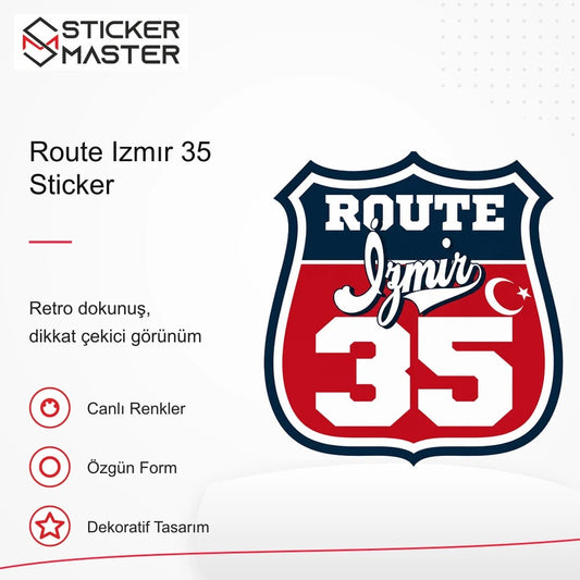 Vespa Uyumlu ROUP47 Route Izmır 35 Sticker VSP1504 retro tasarım ve kullanım özellikleri - Sticker Master