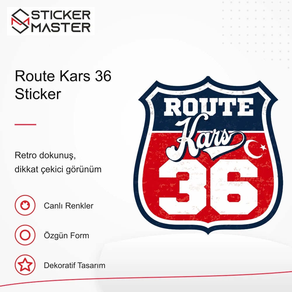 Vespa Uyumlu ROUP48 Route Kars 36 Sticker VSP1505 retro tasarım ve kullanım özellikleri - Sticker Master