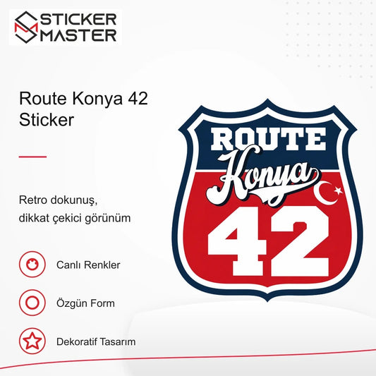 Vespa Uyumlu ROUP54 Route Konya 42 Sticker VSP1511 retro tasarım ve kullanım özellikleri - Sticker Master