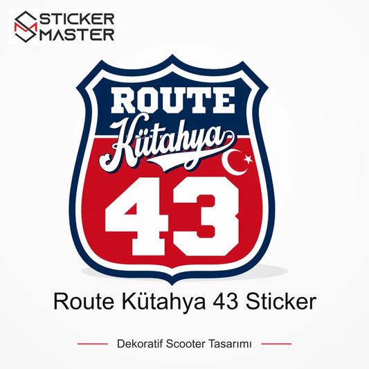 Vespa Uyumlu ROUP55 Route Kütahya 43 Sticker VSP1512 ana ürün görseli - Sticker Master