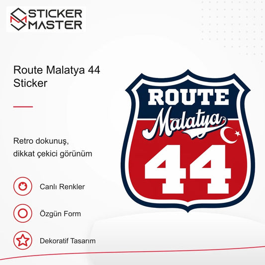 Vespa Uyumlu ROUP56 Route Malatya 44 Sticker VSP1513 retro tasarım ve kullanım özellikleri - Sticker Master