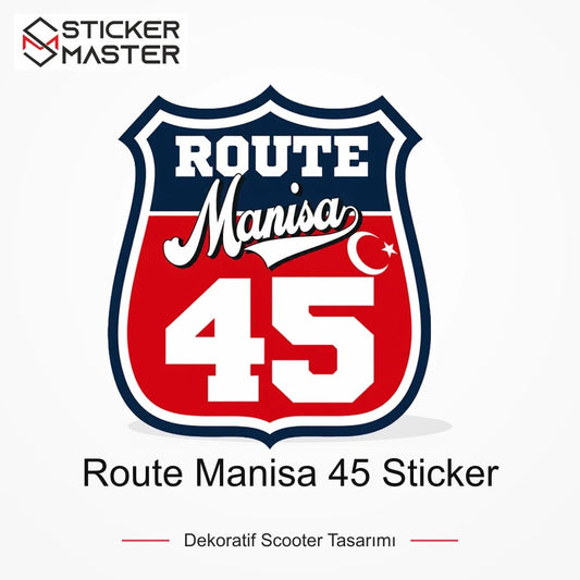 Vespa Uyumlu ROUP57 Route Manisa 45 Sticker VSP1514 ana ürün görseli - Sticker Master