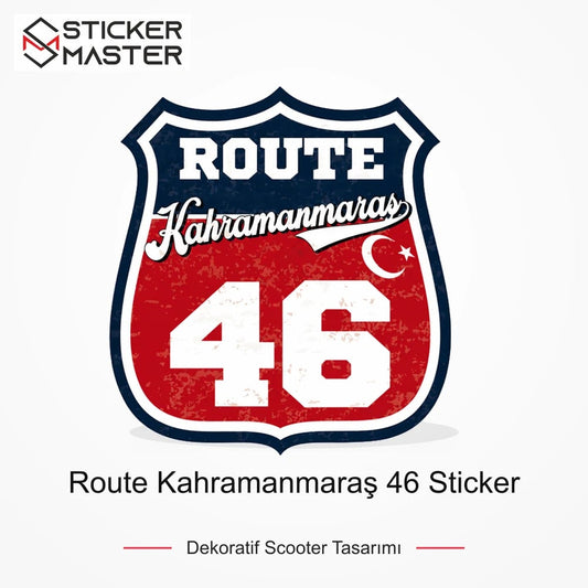 Vespa Uyumlu ROUP58 Route Kahramanmaraş 46 Sticker VSP1515 ana ürün görseli - Sticker Master