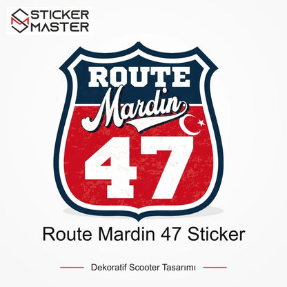 Vespa Uyumlu ROUP59 Route Mardin 47 Sticker VSP1516 ana ürün görseli - Sticker Master