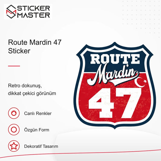 Vespa Uyumlu ROUP59 Route Mardin 47 Sticker VSP1516 retro tasarım ve kullanım özellikleri - Sticker Master