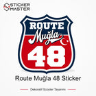 Vespa Uyumlu Route Muğla 48 Sticker
