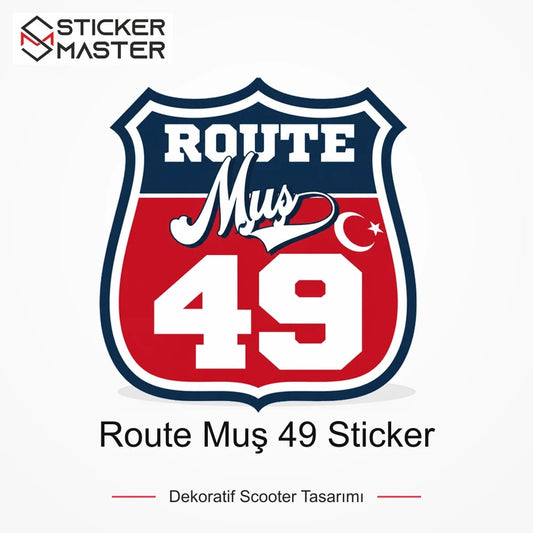 Vespa Uyumlu ROUP61 Route Muş 49 Sticker VSP1518 ana ürün görseli - Sticker Master