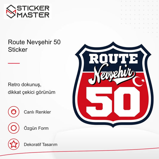 Vespa Uyumlu ROUP62 Route Nevşehir 50 Sticker VSP1519 retro tasarım ve kullanım özellikleri - Sticker Master