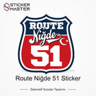Vespa Uyumlu Route Niğde 51 Sticker