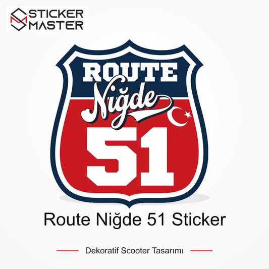 Vespa Uyumlu ROUP63 Route Niğde 51 Sticker VSP1520 ana ürün görseli - Sticker Master