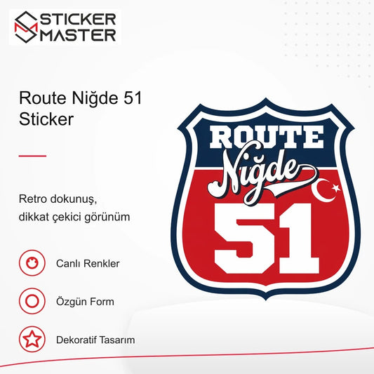 Vespa Uyumlu ROUP63 Route Niğde 51 Sticker VSP1520 retro tasarım ve kullanım özellikleri - Sticker Master