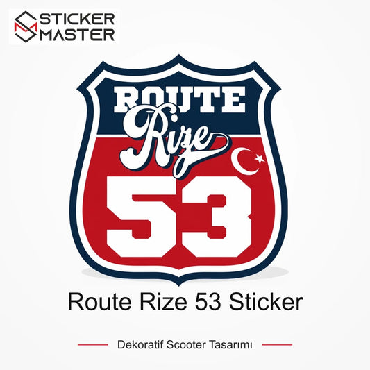 Vespa Uyumlu ROUP65 Route Rize 53 Sticker VSP1522 ana ürün görseli - Sticker Master
