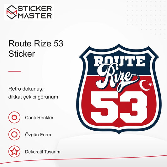 Vespa Uyumlu ROUP65 Route Rize 53 Sticker VSP1522 retro tasarım ve kullanım özellikleri - Sticker Master