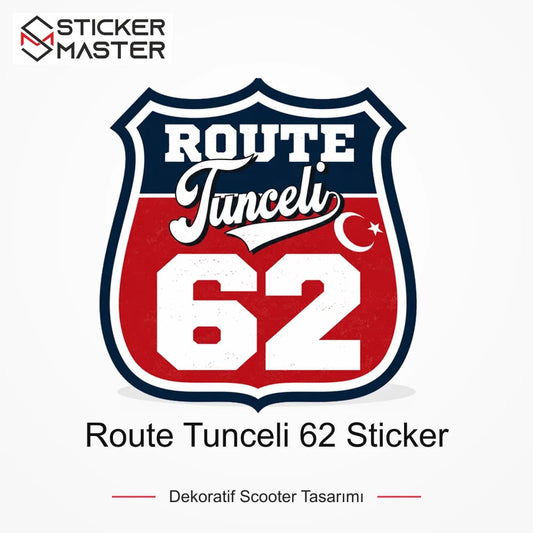 Vespa Uyumlu ROUP74 Route Tunceli 62 Sticker VSP1531 ana ürün görseli - Sticker Master