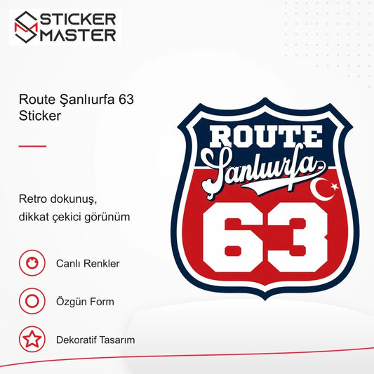 Vespa Uyumlu ROUP75 Route Şanlıurfa 63 Sticker VSP1532 retro tasarım ve kullanım özellikleri - Sticker Master