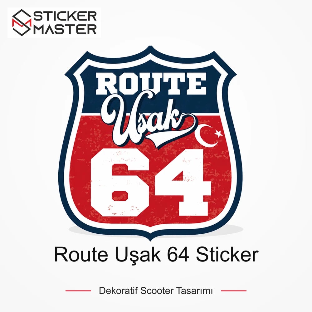 Vespa Uyumlu ROUP76 Route Uşak 64 Sticker VSP1533 ana ürün görseli - Sticker Master