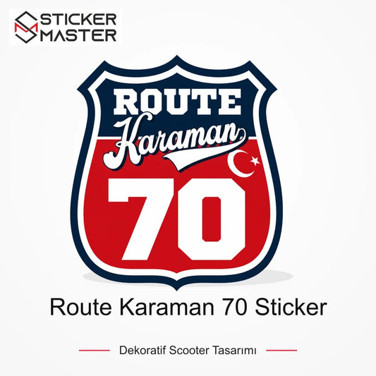 Vespa Uyumlu ROUP82 Route Karaman 70 Sticker VSP1539 ana ürün görseli - Sticker Master