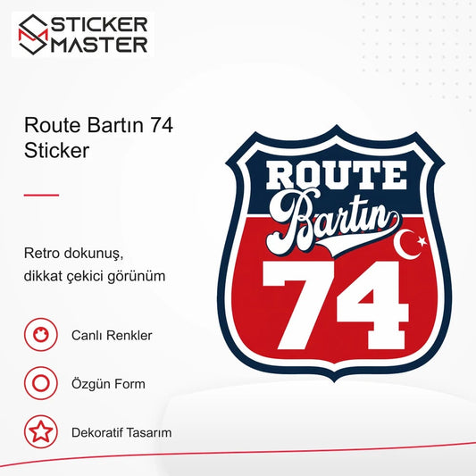 Vespa Uyumlu ROUP86 Route Bartın 74 Sticker VSP1543 retro tasarım ve kullanım özellikleri - Sticker Master