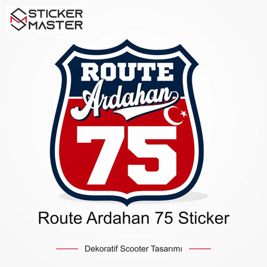 Vespa Uyumlu ROUP87 Route Ardahan 75 Sticker VSP1544 ana ürün görseli - Sticker Master