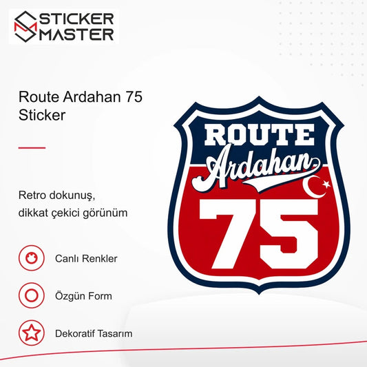 Vespa Uyumlu ROUP87 Route Ardahan 75 Sticker VSP1544 retro tasarım ve kullanım özellikleri - Sticker Master