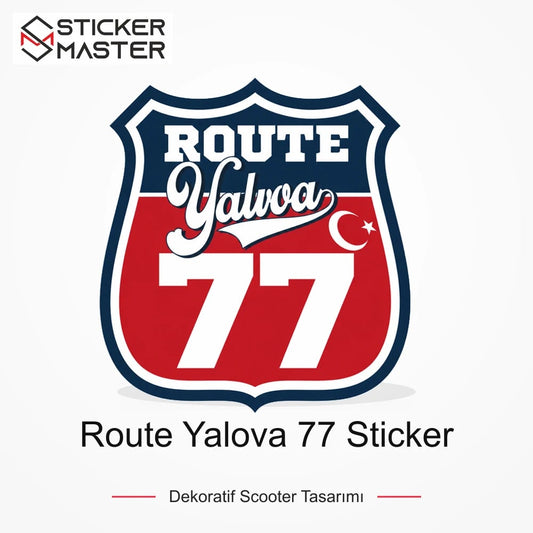 Vespa Uyumlu ROUP89 Route Yalova 77 Sticker VSP1546 ana ürün görseli - Sticker Master
