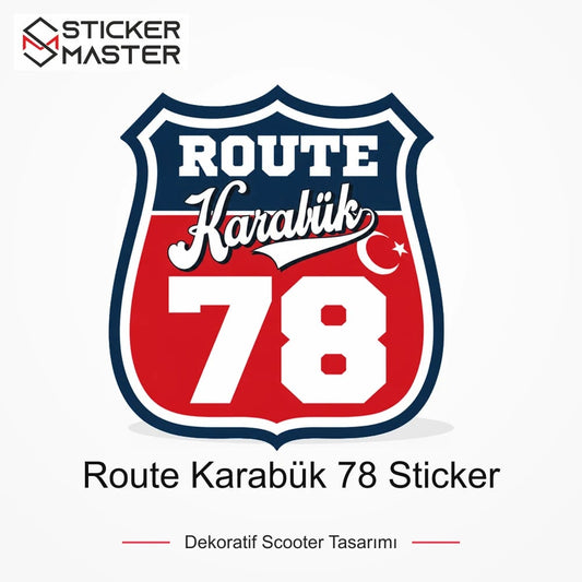 Vespa Uyumlu ROUP90 Route Karabük 78 Sticker VSP1547 ana ürün görseli - Sticker Master