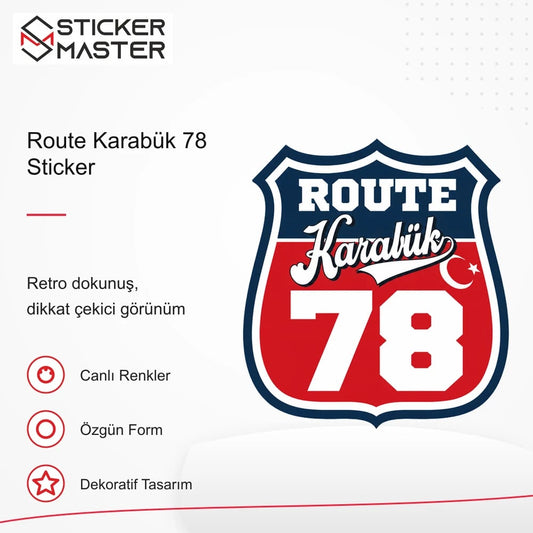 Vespa Uyumlu ROUP90 Route Karabük 78 Sticker VSP1547 retro tasarım ve kullanım özellikleri - Sticker Master