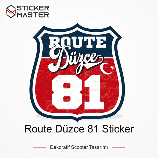 Vespa Uyumlu ROUP93 Route Düzce 81 Sticker VSP1161 ana ürün görseli - Sticker Master