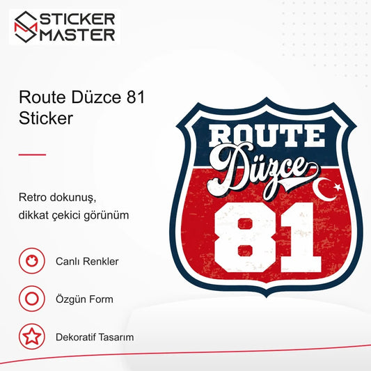 Vespa Uyumlu ROUP93 Route Düzce 81 Sticker VSP1161 retro tasarım ve kullanım özellikleri - Sticker Master