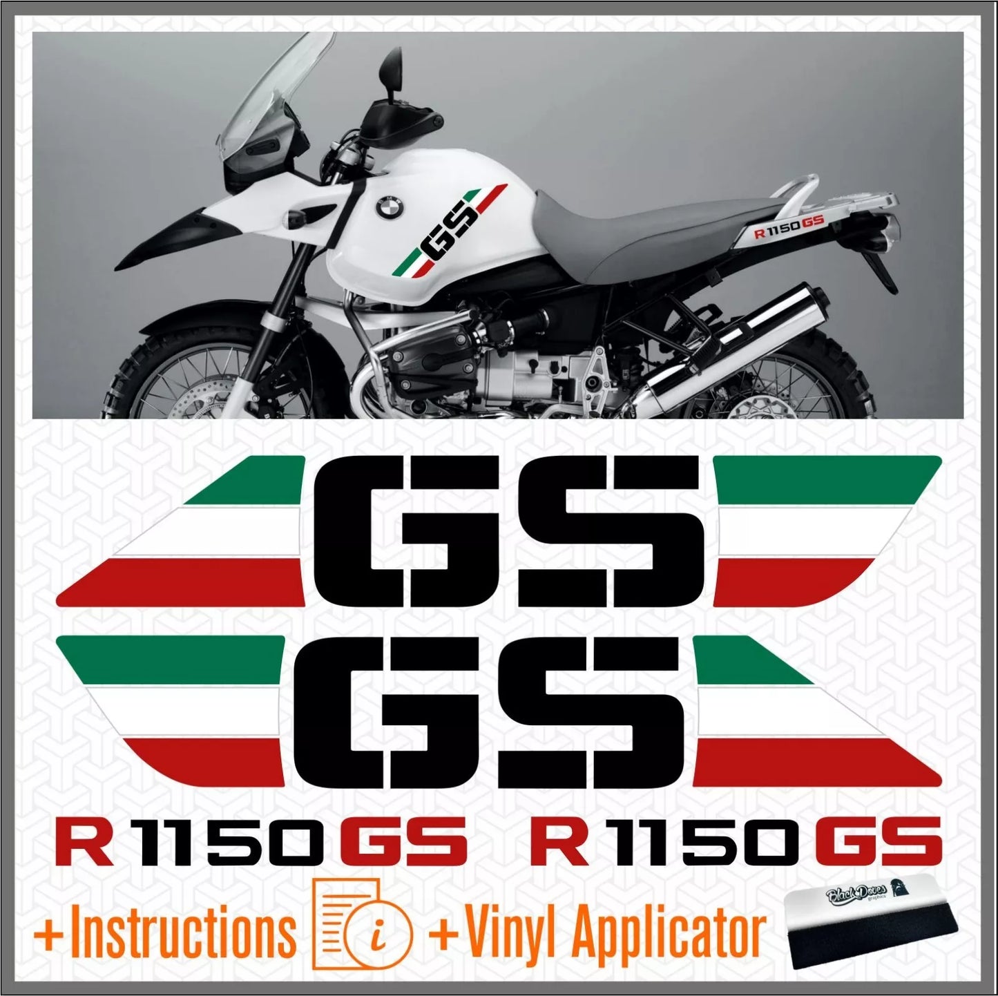 Sticker Master BMW GS R1150 Motor Sticker Set – Kırmızı Siyah Çift Taraflı Tasarım