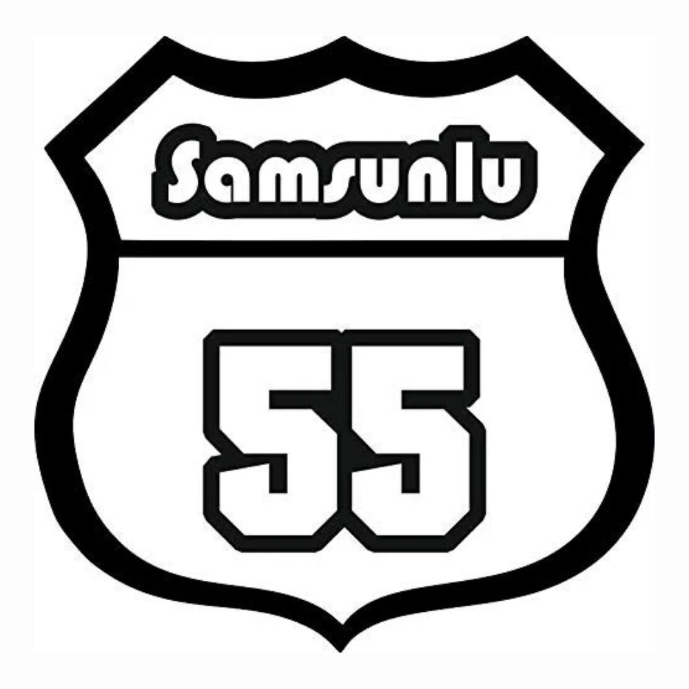 Sticker Master Samsunlu 55 Sticker – Araba, Laptop, Defter, Kask İçin 12 cm Şehir Plaka Etiketi