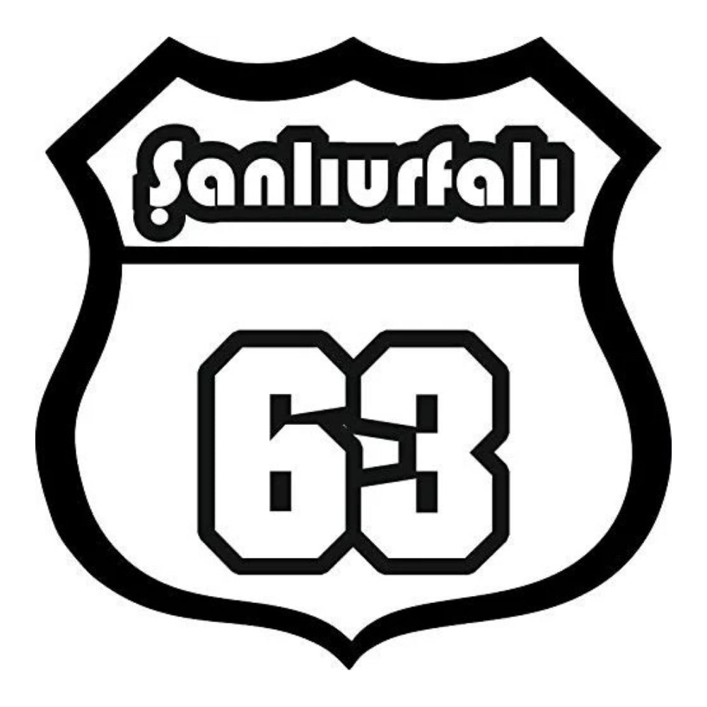 Sticker Master Şanlıurfalı 63 Sticker – Araba, Laptop, Kask, Motor İçin Dayanıklı Etiket 12 Cm