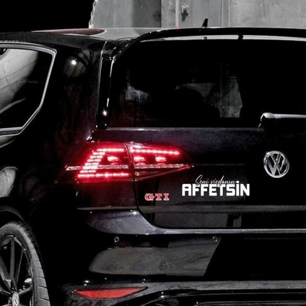 Sticker Master Seni Vicdanın Affetsin Sticker – 20 × 6 cm Beyaz Vinil | Araç, Kask, Laptop Uyumlu