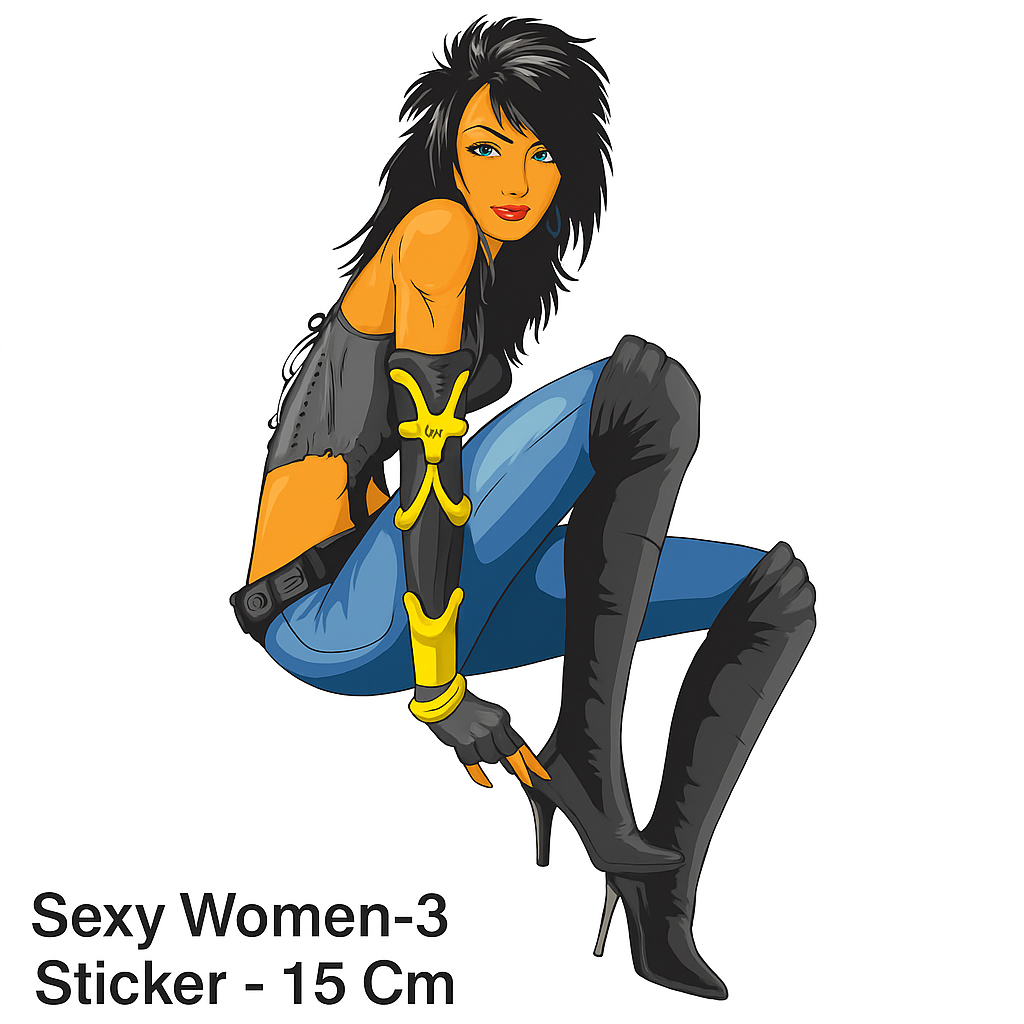 Sticker Master Sexy Women-3 Sticker - Motor, Laptop, Kask, Araba Camı İçin Dayanıklı Etiket - 15 Cm