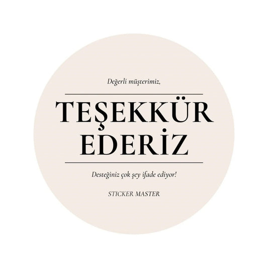 Sticker Master Thank You Stickers – 3x3 cm | Elegant and Effective Expression of Gratitude (Set of 50)