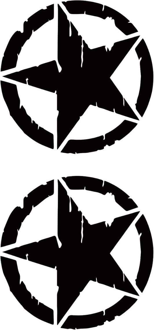 Sticker Master Askeri Yıldız Sticker (2 Adet - 10 Cm) - Oto, Araba, Motor, PC, Playstation, Xbox İçin Dayanıklı Vinil Decal Etiket