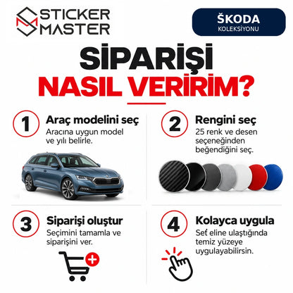 Skoda Octavia Wagon 2025 sticker sipariş rehberi model ve renk/desen seçimi