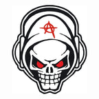 Sticker Master Skull Anarchy Sticker - Motor, Laptop, Kask, Araba Camı İçin Asi Tasarım Etiket - 15 Cm