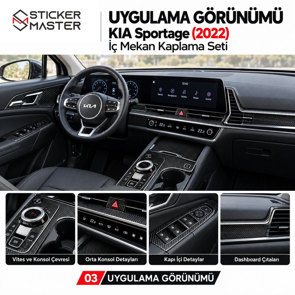 KIA Sportage 2022 karbon kaplama uygulama örneği