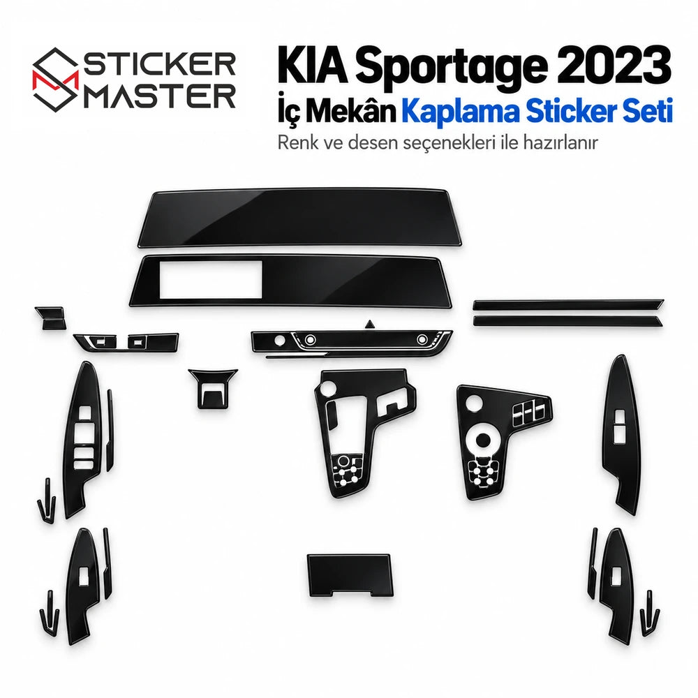 KIA Sportage 2023 uyumlu iç mekân kaplama sticker seti ana görsel