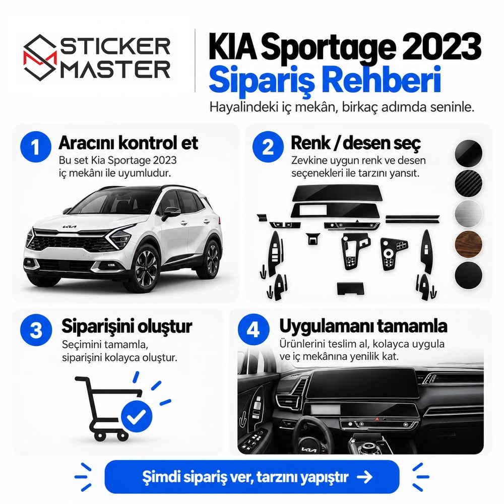 KIA Sportage 2023 iç mekân kaplama sipariş rehberi