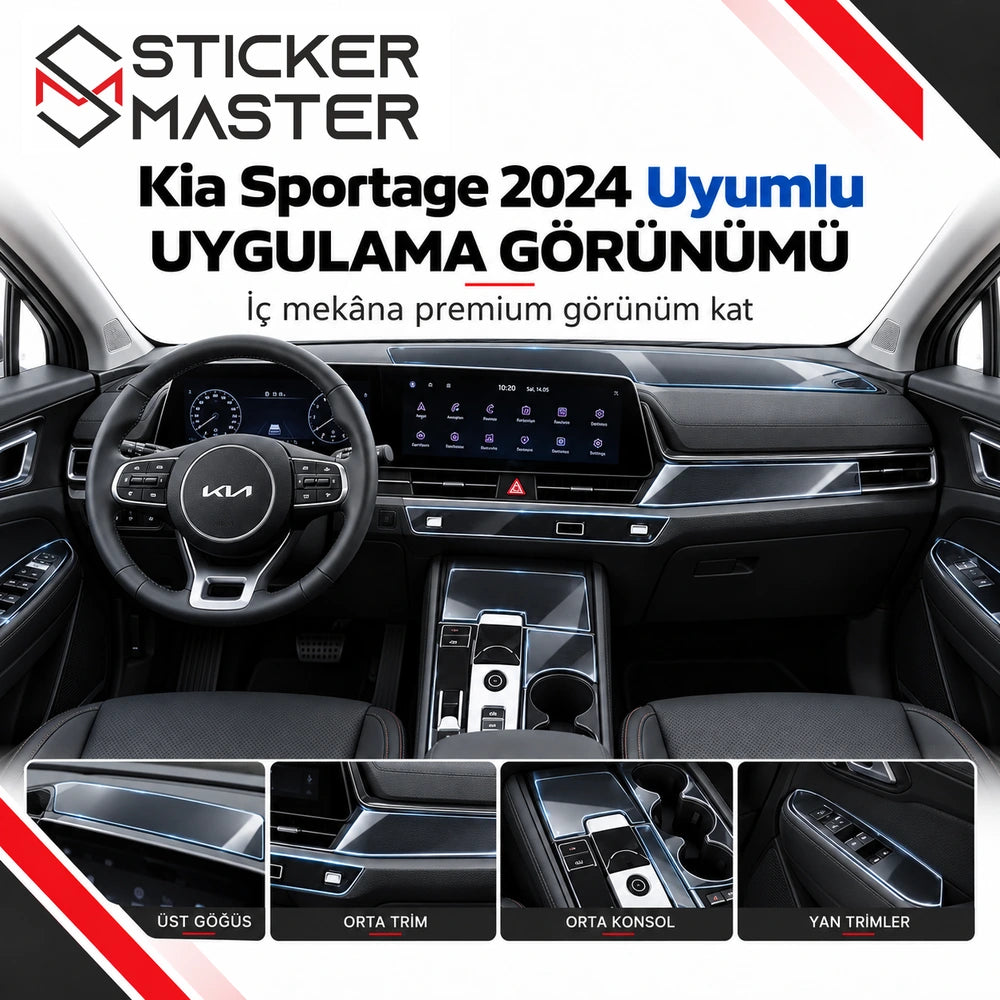 KIA Sportage 2024 iç mekân kaplama uygulama örneği temsili