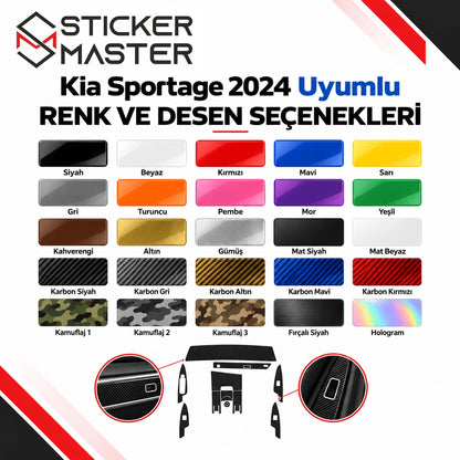 KIA Sportage 2024 iç mekân kaplama 25 renk ve desen
