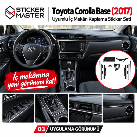 Toyota Corolla Base 2017 iç mekân kaplama uygulama görünümü (temsili)