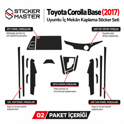 Toyota Corolla Base 2017 iç mekân kaplama paket içeriği